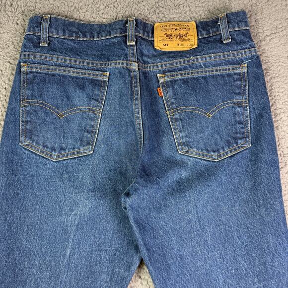 Vintage Levis Jeans Mens 36x30 (Fits 34x30) 517 Bootcut Orange Tab USA Made 80s - Picture 1 of 12